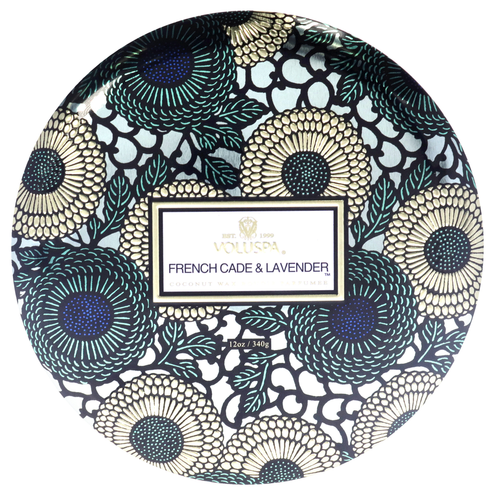 3 Wick Tin Candle-French Cade and Lavender by Voluspa for Unisex-12 oz Candle